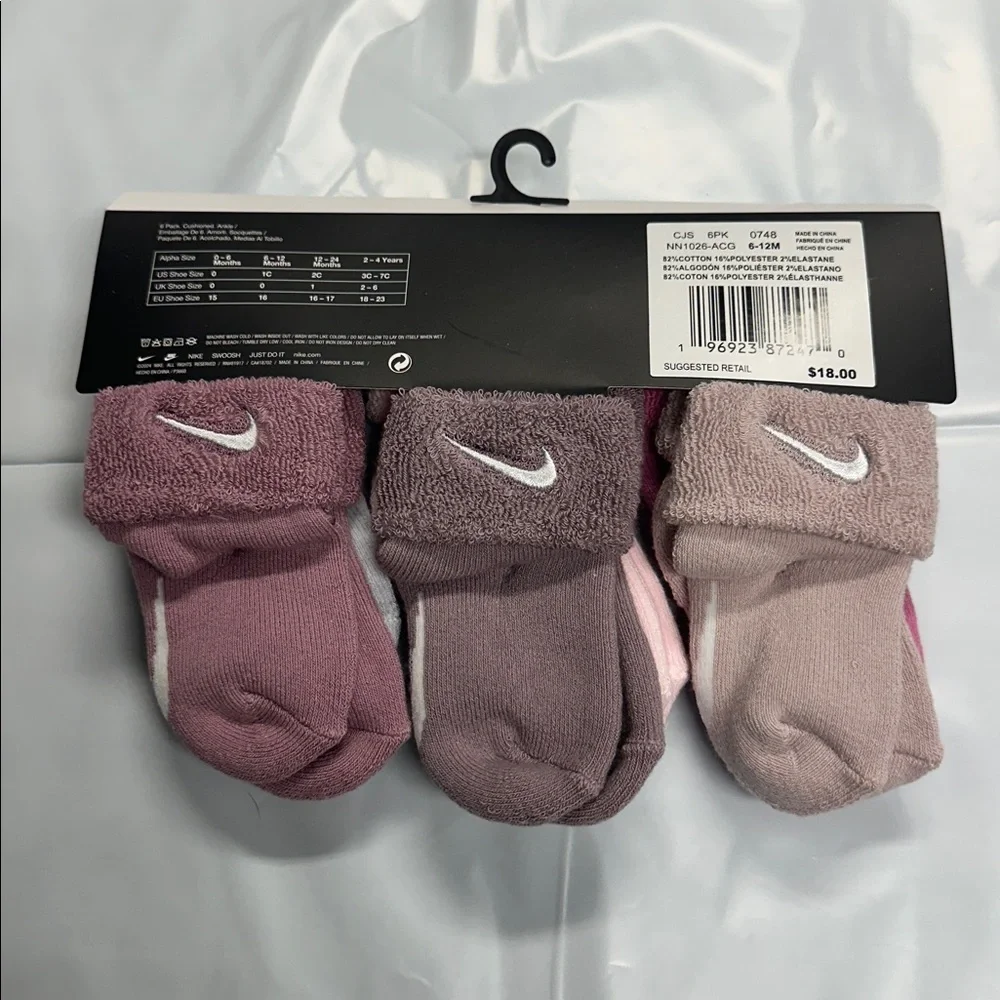 Nike Babies Ankle Sock Set - Pink and Lavender